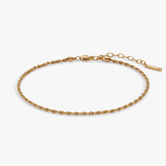 Mini Rope Chain Anklet Stainless Steel Gold