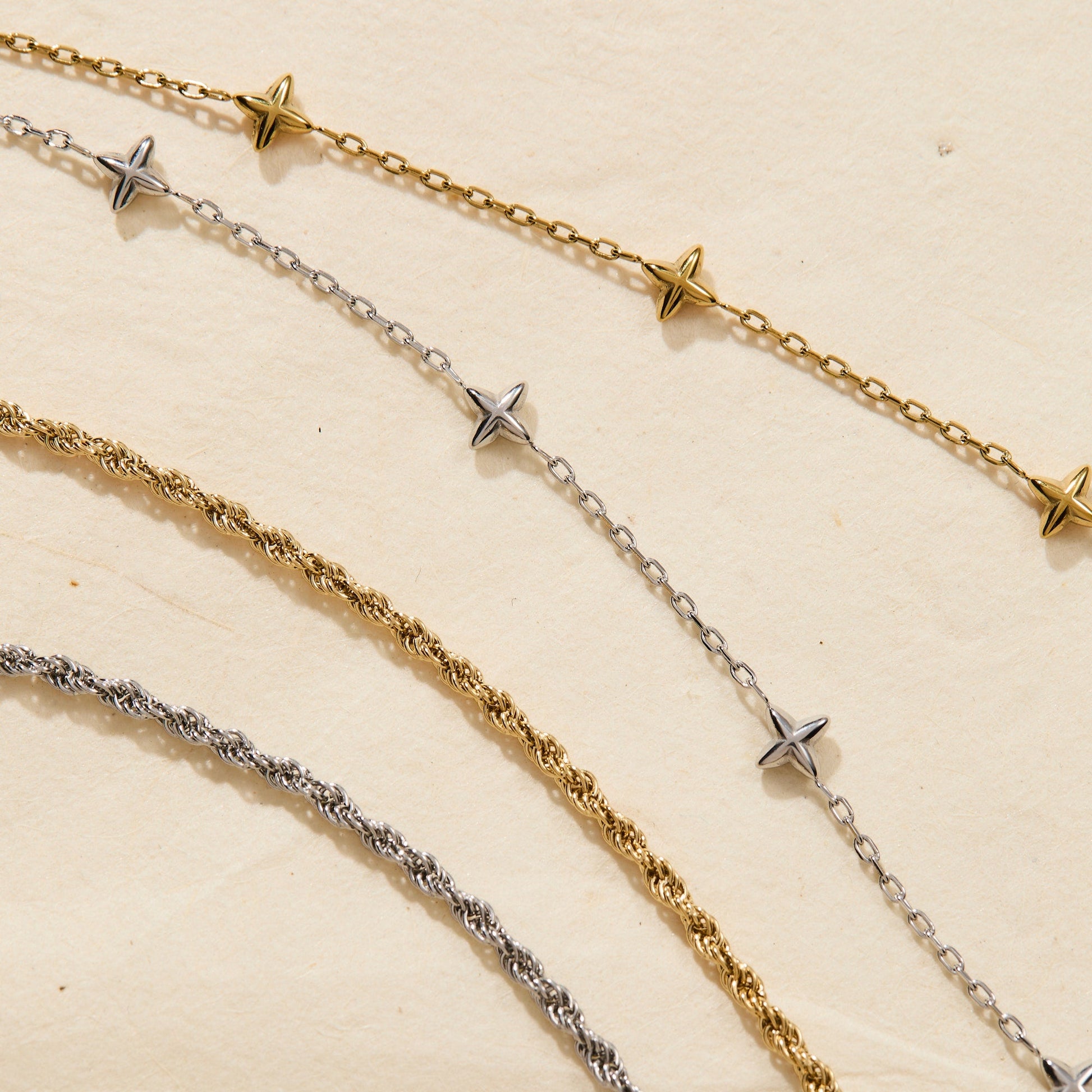 Mini Rope Chain Anklet Stainless Steel Gold