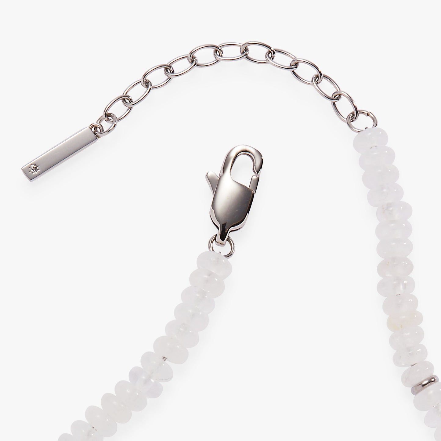 Clear Quartz Semi-Precious Beaded Anklet Stainless Steel Gold