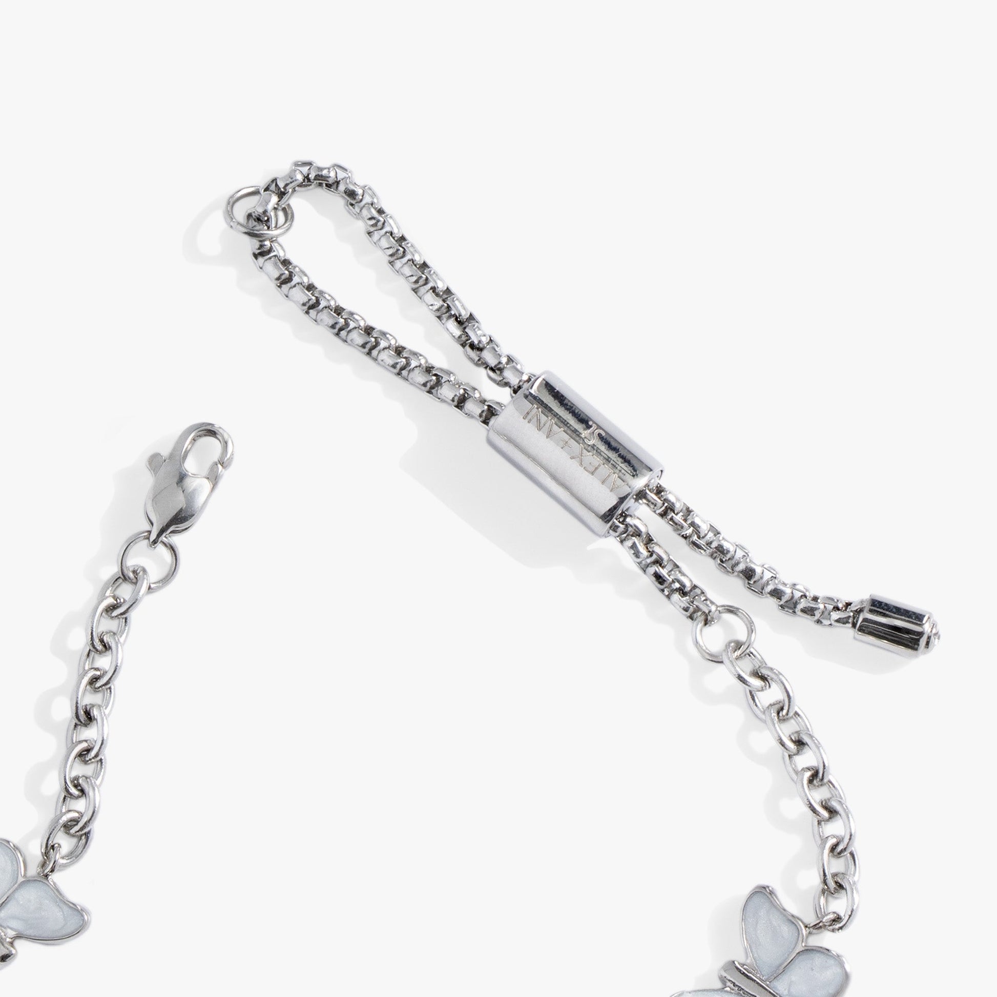 Butterfly and Flower Anklet Stainless Steel Silver