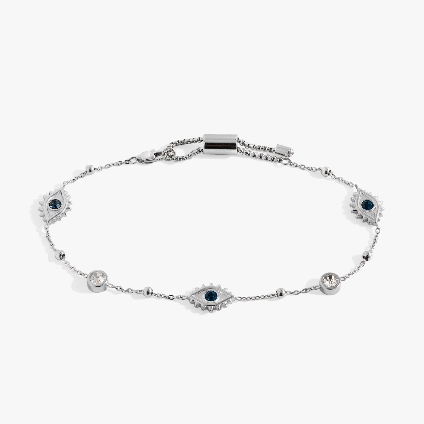 Evil Eye Crystal Anklet Stainless Steel Gold