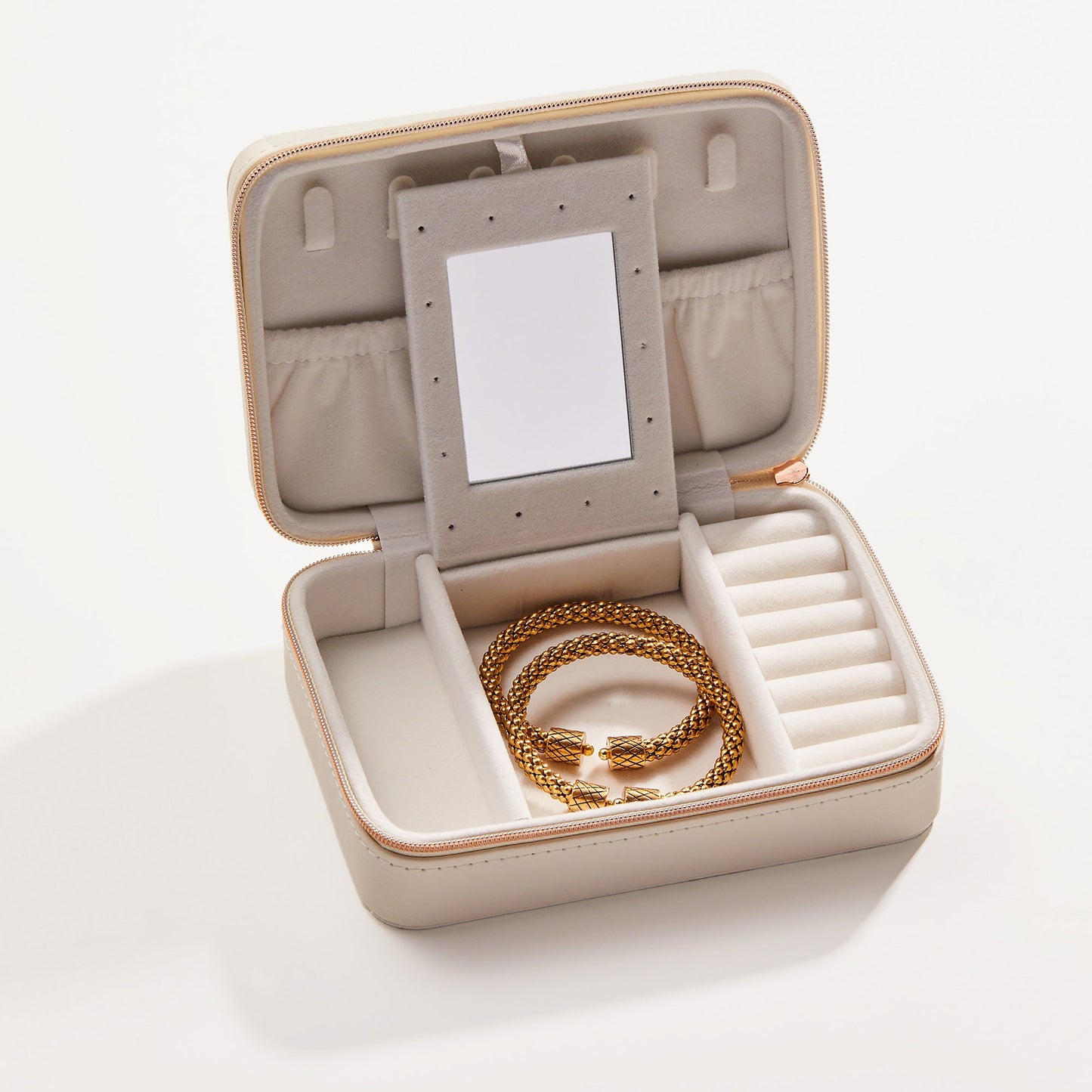 ALEX AND ANI Symbols Travel Jewelry Case White