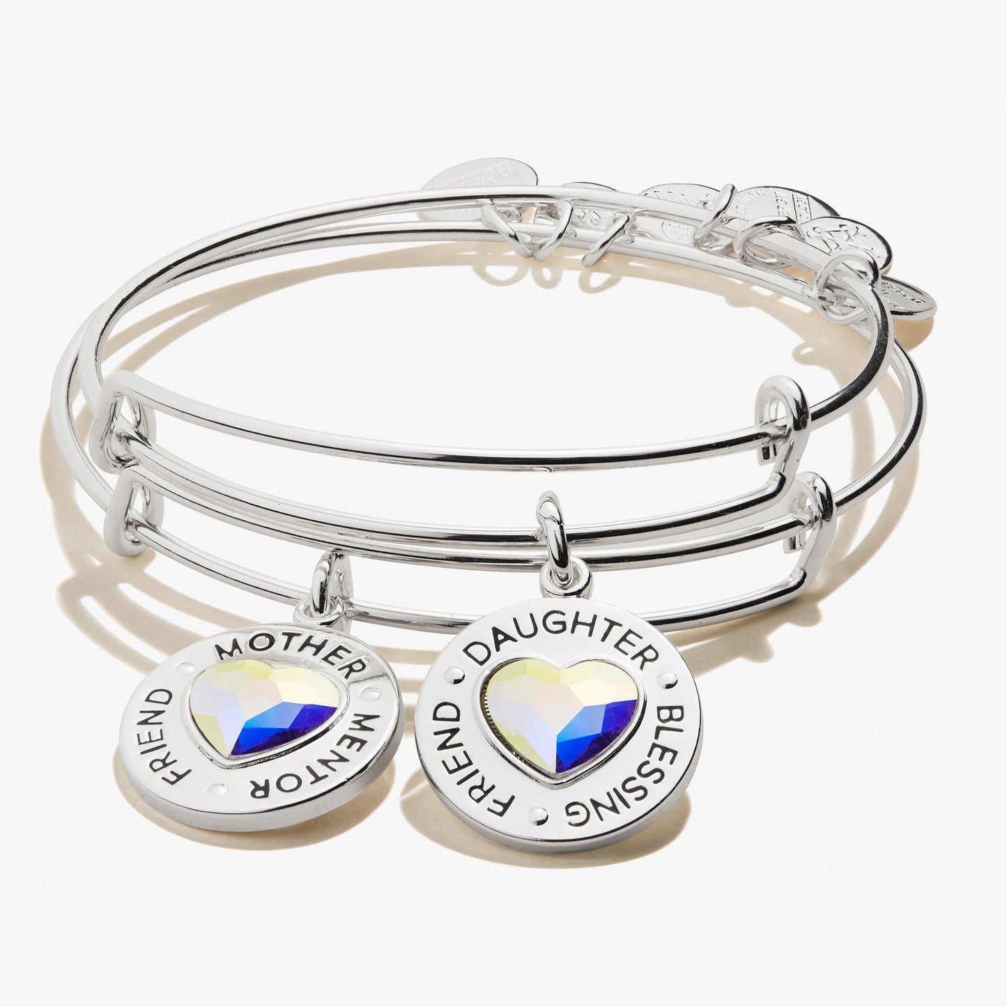 Mother Daughter Charm Bangles, Set of 2 - Alex and Ani Silver