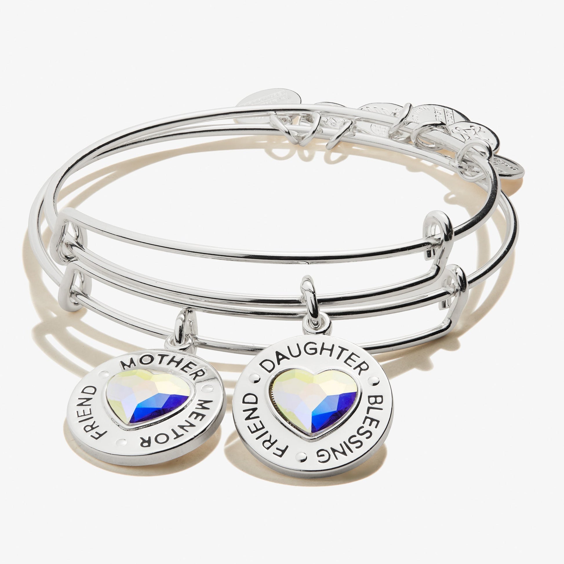 Mother Daughter Charm Bangles, Set of 2 - Alex and Ani Silver