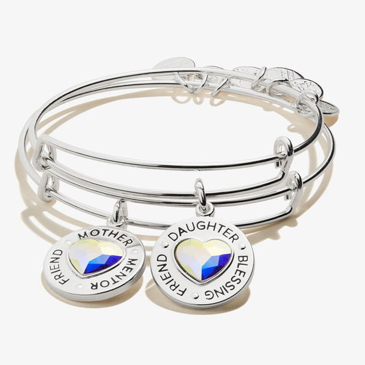 Mother Daughter Charm Bangles, Set of 2 - Alex and Ani Silver