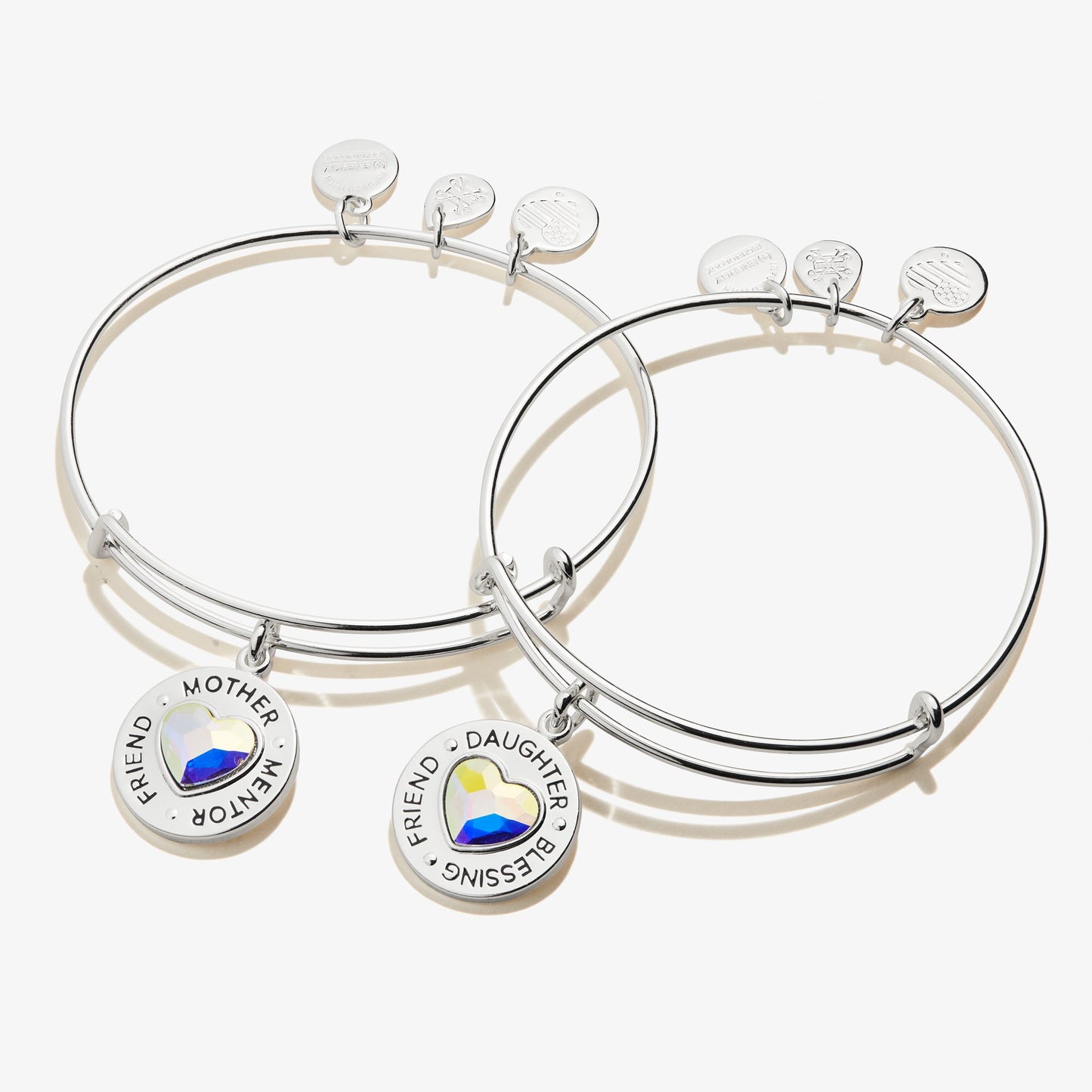 Mother Daughter Charm Bangles, Set of 2 - Alex and Ani Silver
