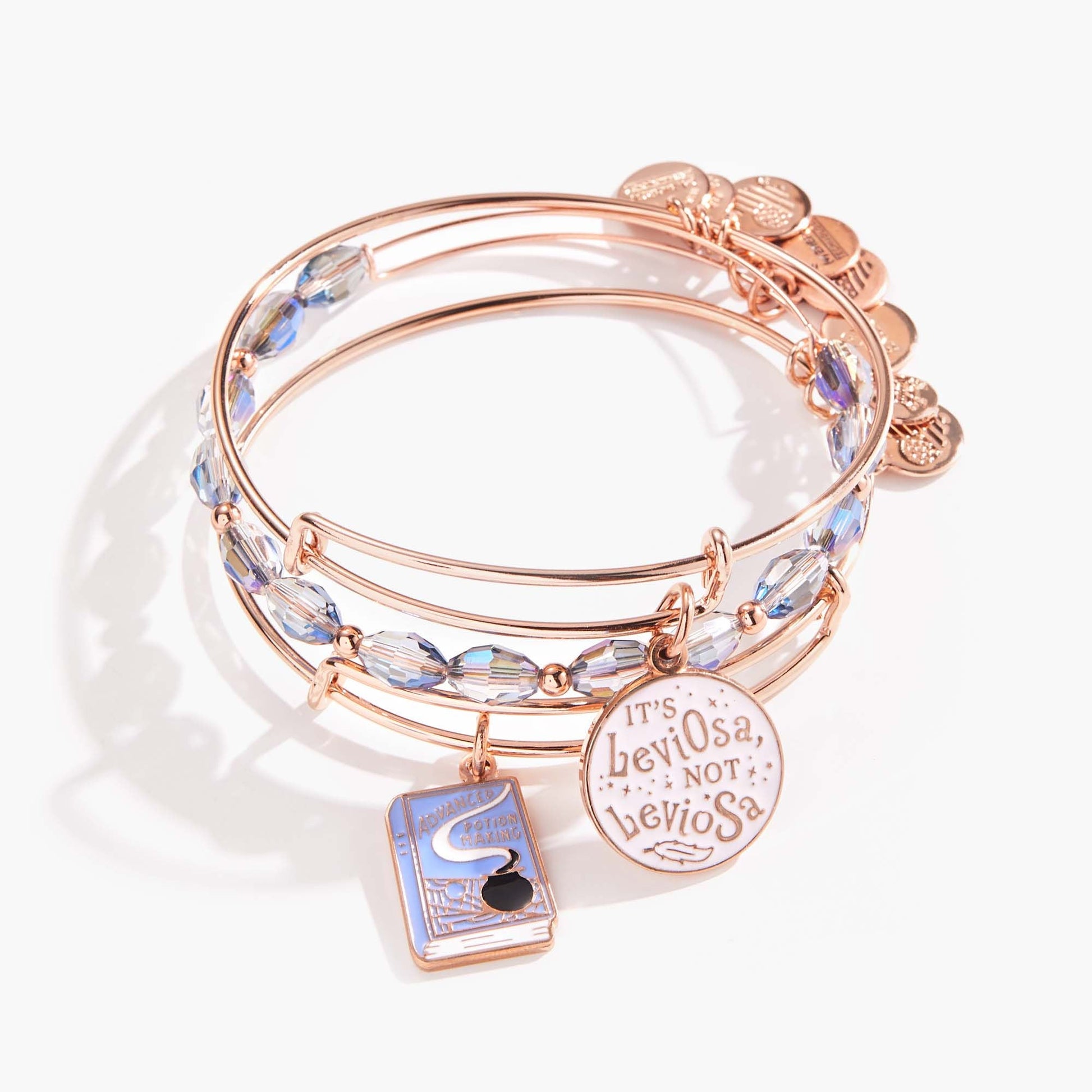 Harry Potter™ Hermione 'Leviosa' Bangle Set of 3 Shiny Rose Gold