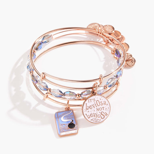 Harry Potter™ Hermione 'Leviosa' Bangle Set of 3 Shiny Rose Gold