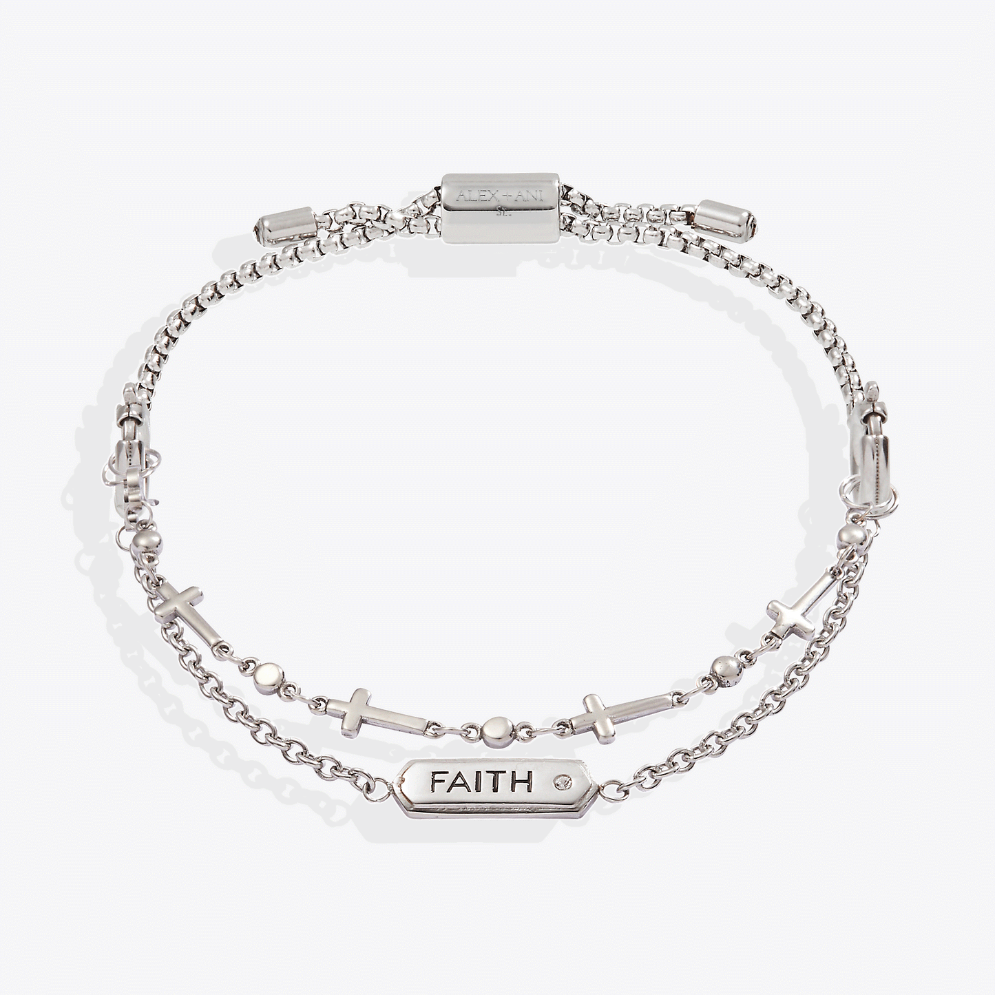 Faith Stranded™ Bracelet Set Stainless Steel Silver