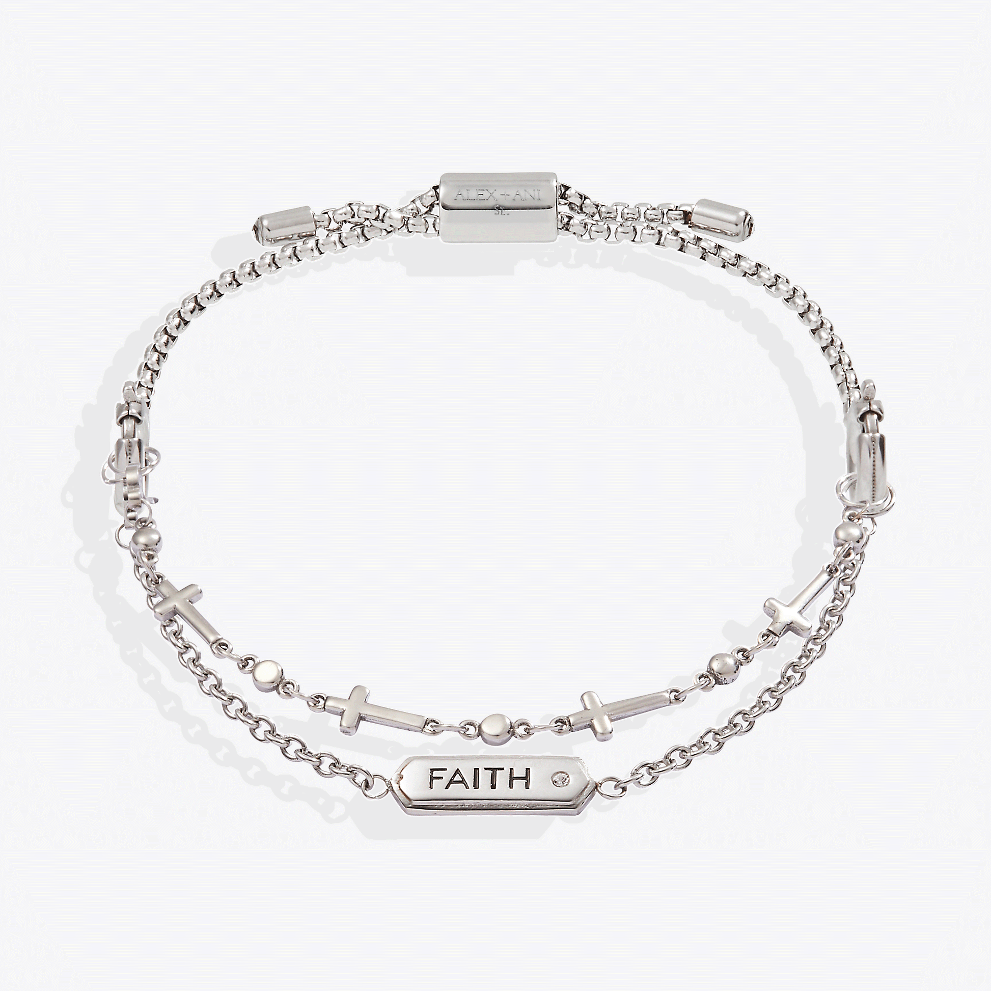 Faith Stranded™ Bracelet Set Stainless Steel Silver