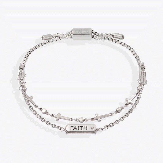Faith Stranded™ Bracelet Set Stainless Steel Silver