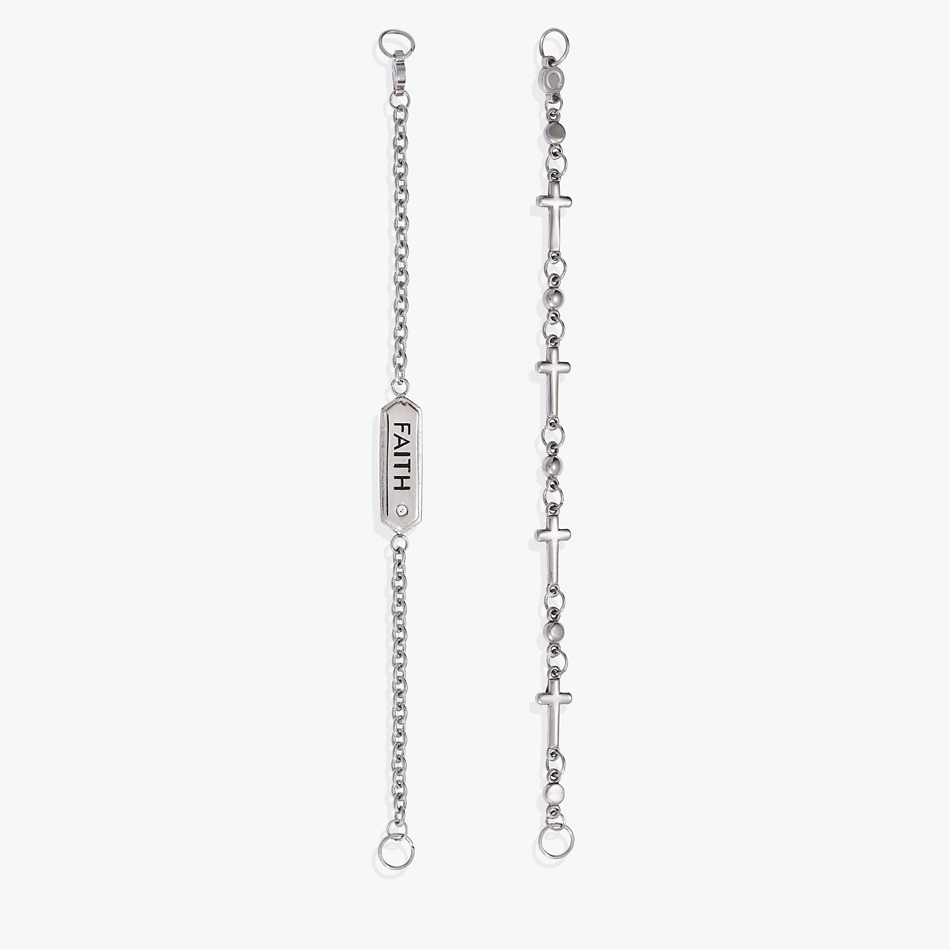 Faith Stranded™ Bracelet Set Stainless Steel Silver