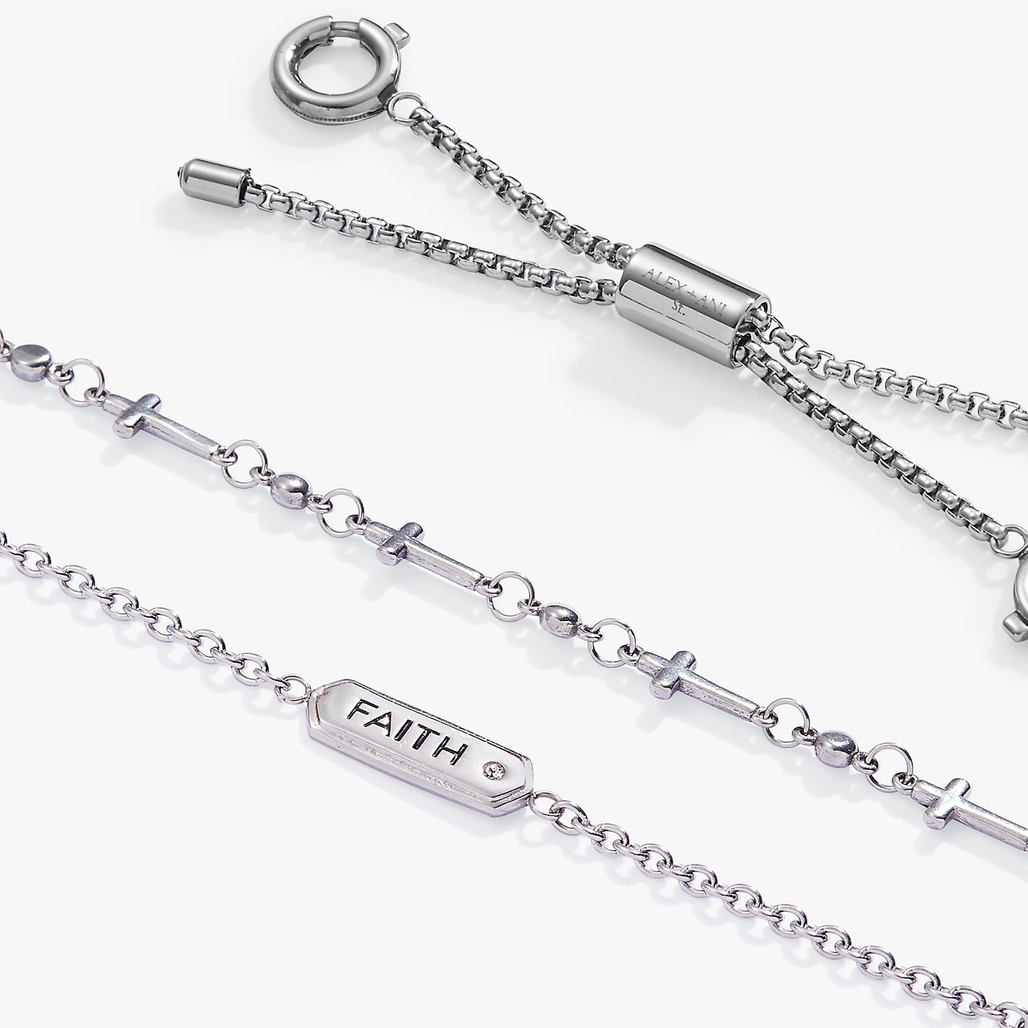 Faith Stranded™ Bracelet Set Stainless Steel Silver