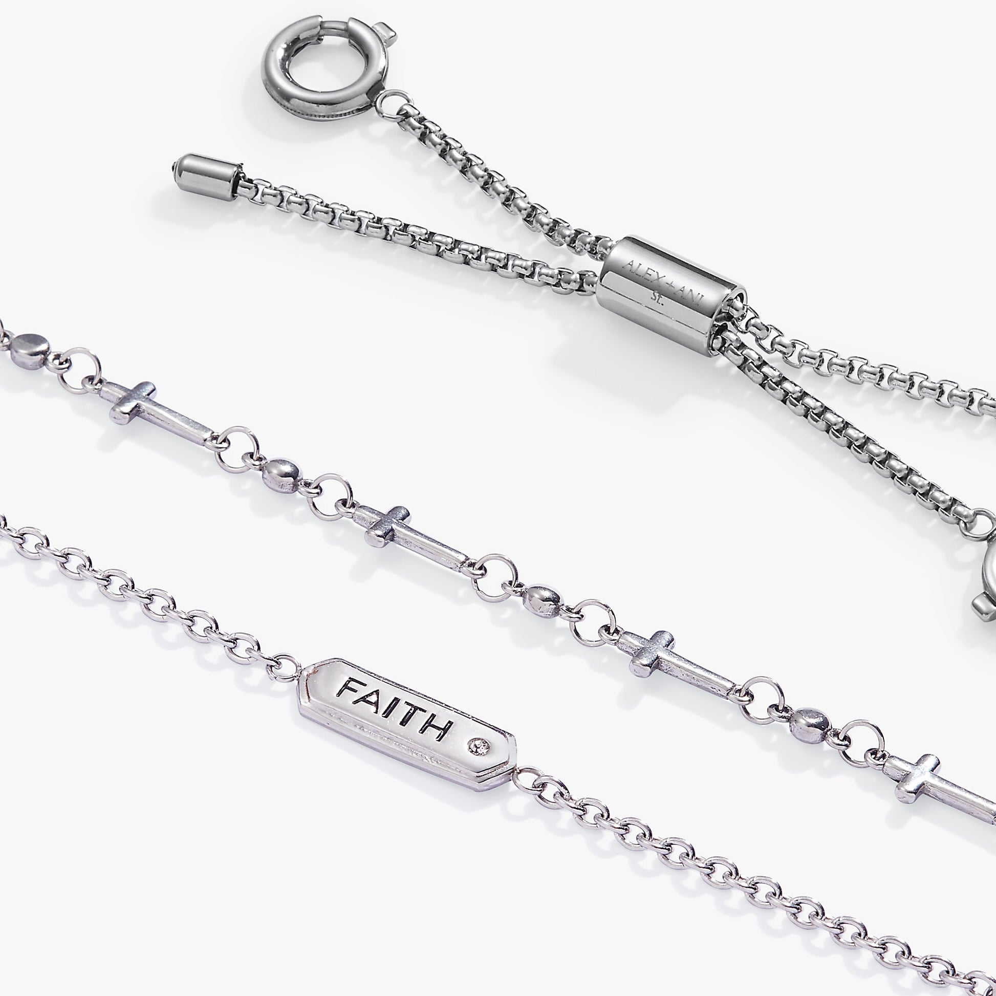 Faith Stranded™ Bracelet Set Stainless Steel Silver