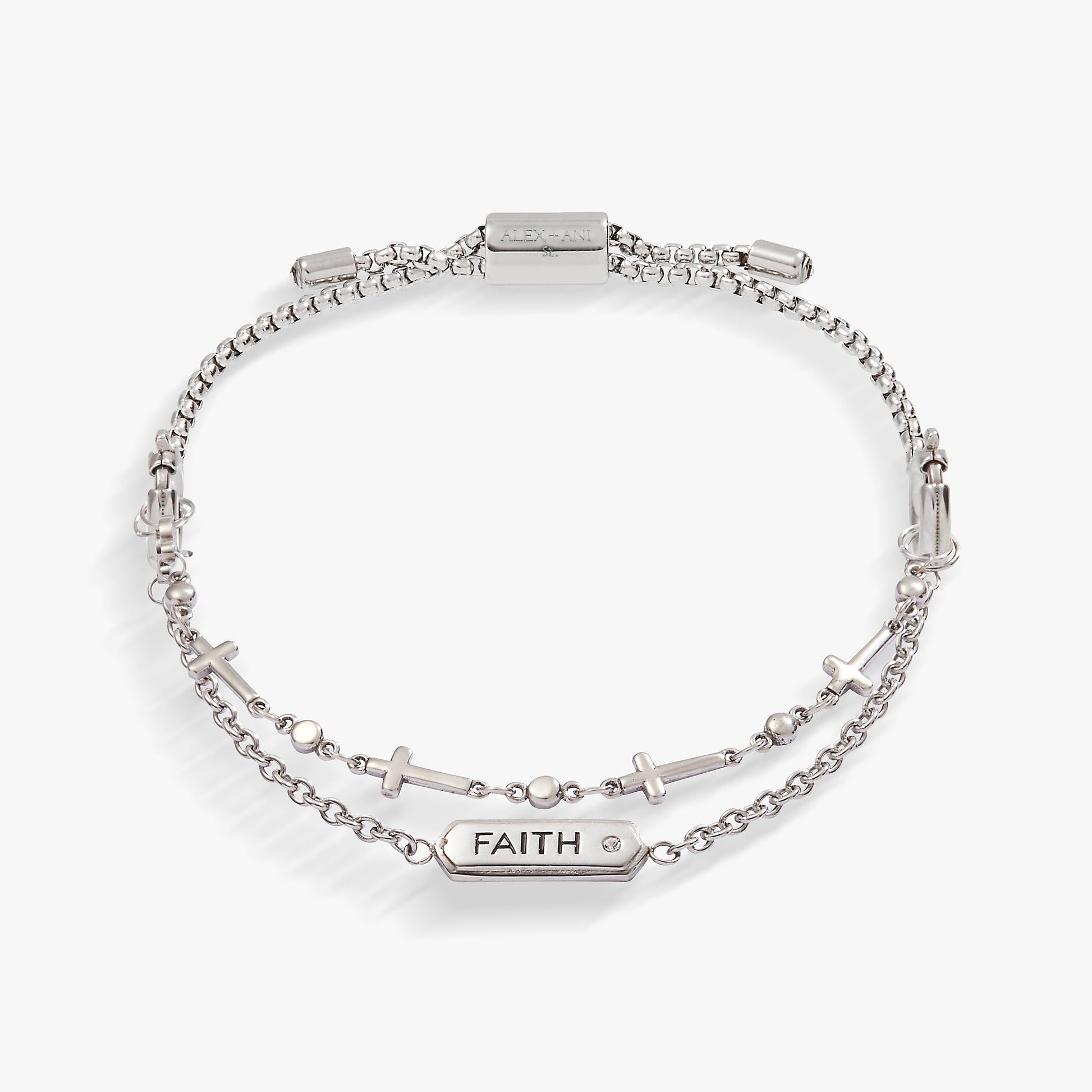 Faith Stranded™ Bracelet Set Stainless Steel Silver