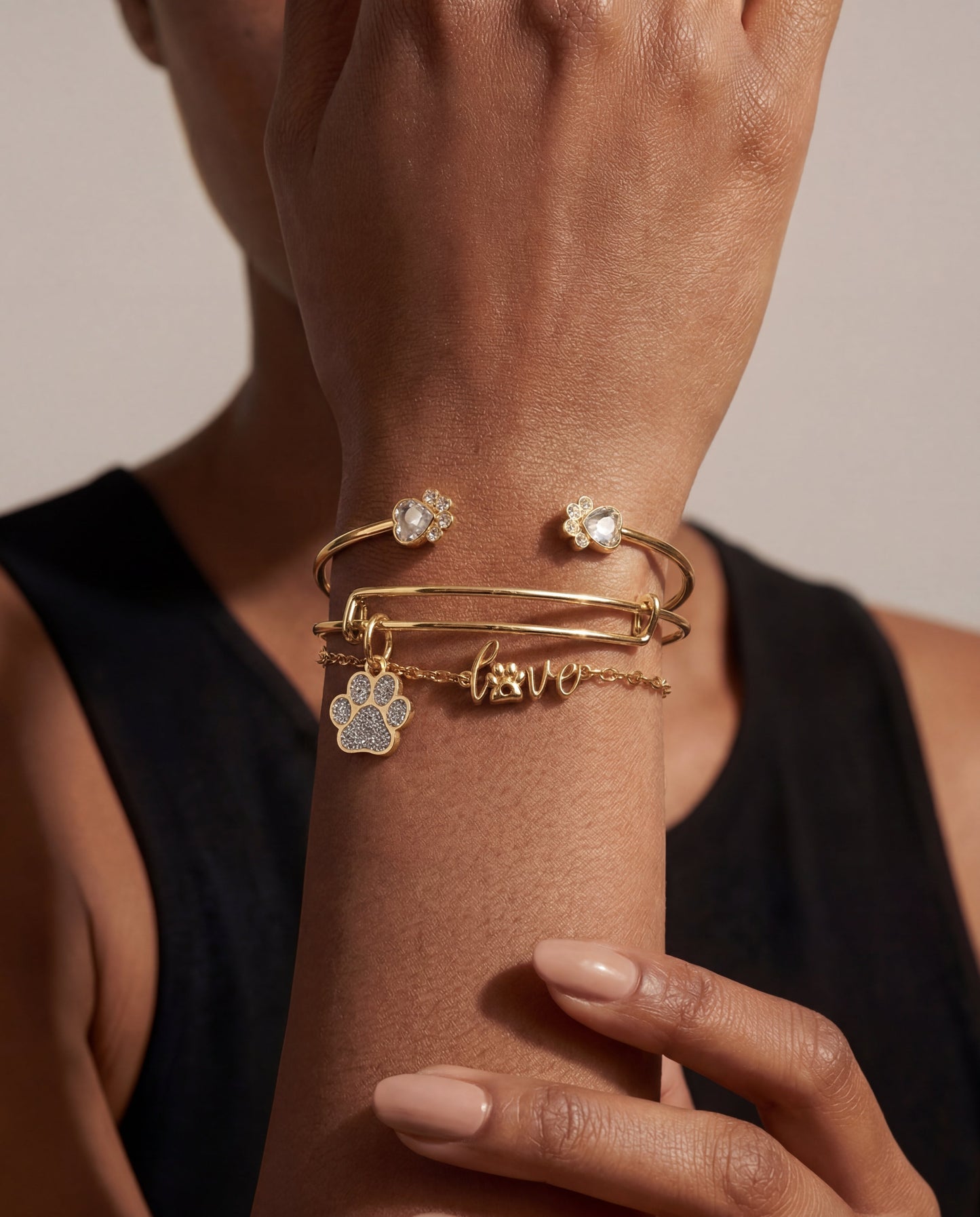 Paws of Love Bracelet Set Gold
