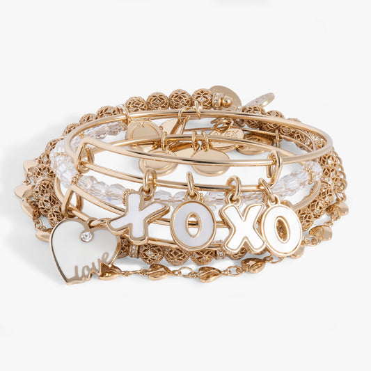 Love XOXO Bangle Set of 5 Gold