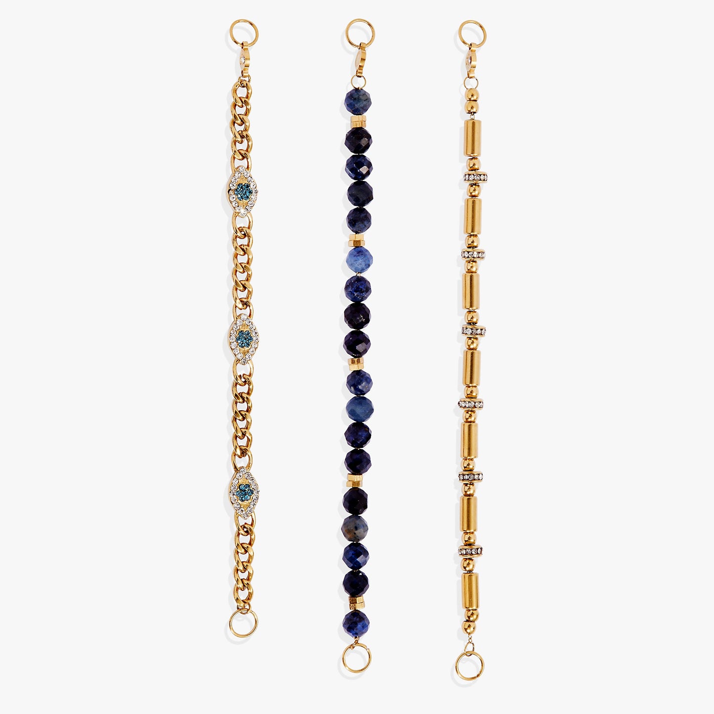 Evil Eye Stranded™ Bracelet Set Stainless Steel Gold