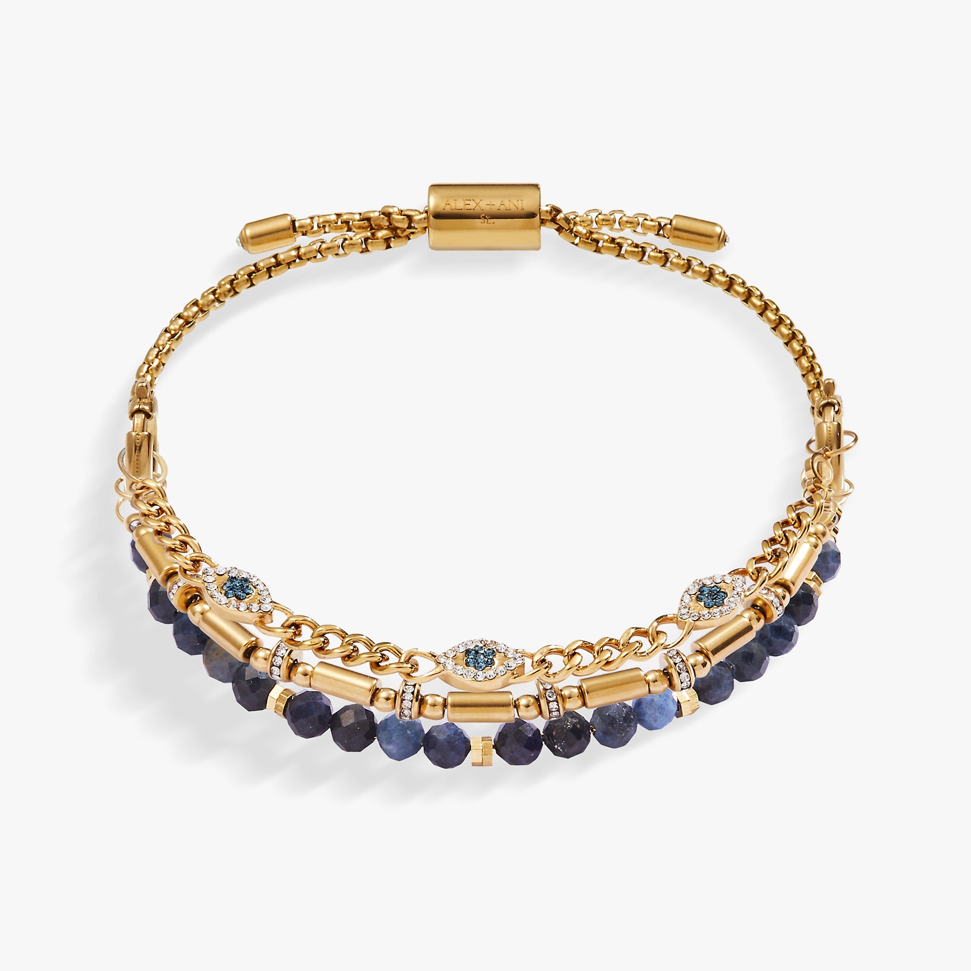 Evil Eye Stranded™ Bracelet Set Stainless Steel Gold