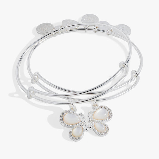 Perfect Pairs- Butterfly Wings Bangle Set of 2 Gold
