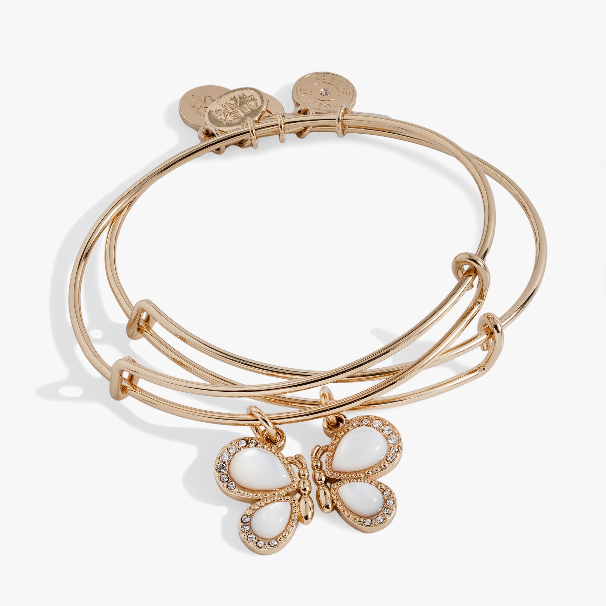 Perfect Pairs- Butterfly Wings Bangle Set of 2 Gold