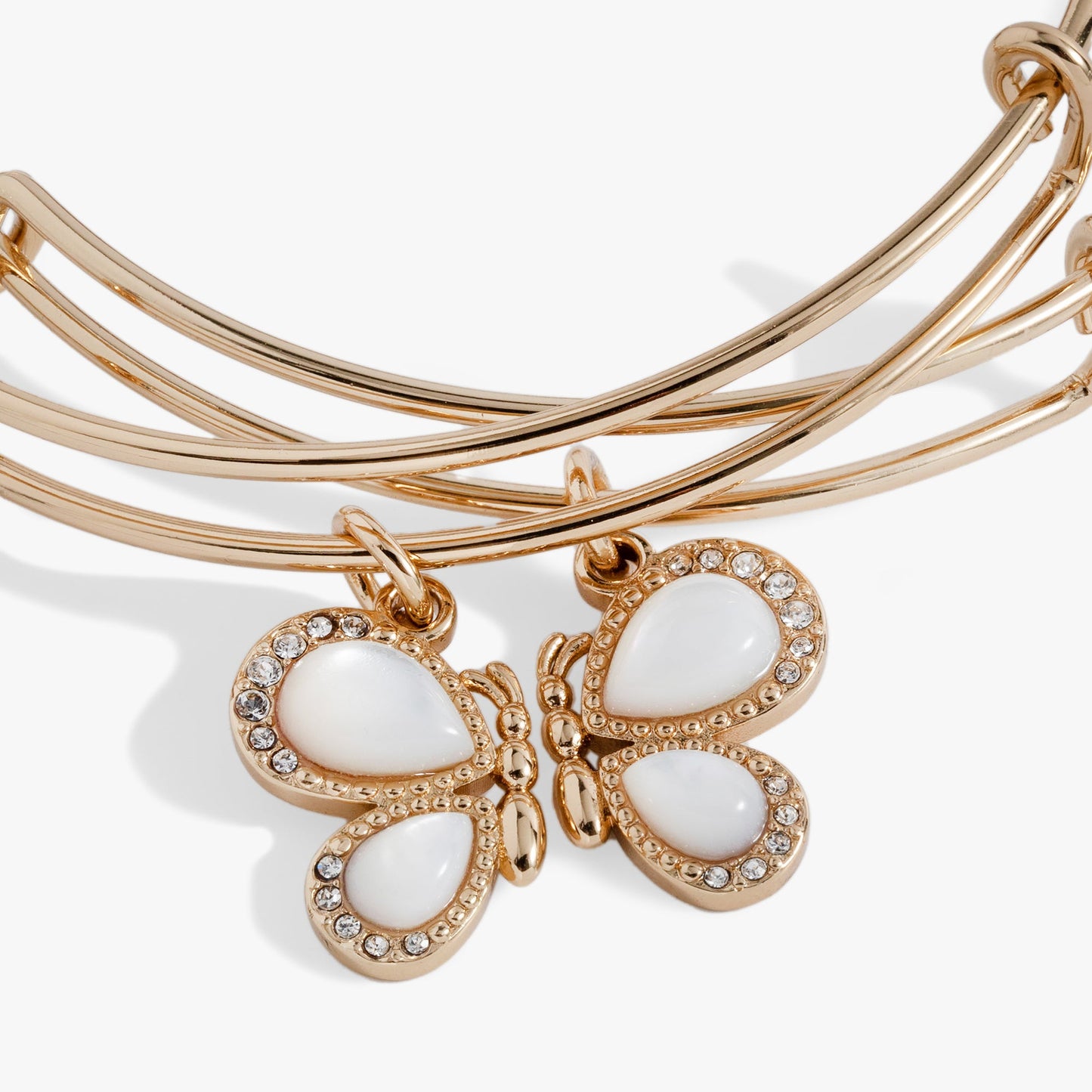 Perfect Pairs- Butterfly Wings Bangle Set of 2 Gold