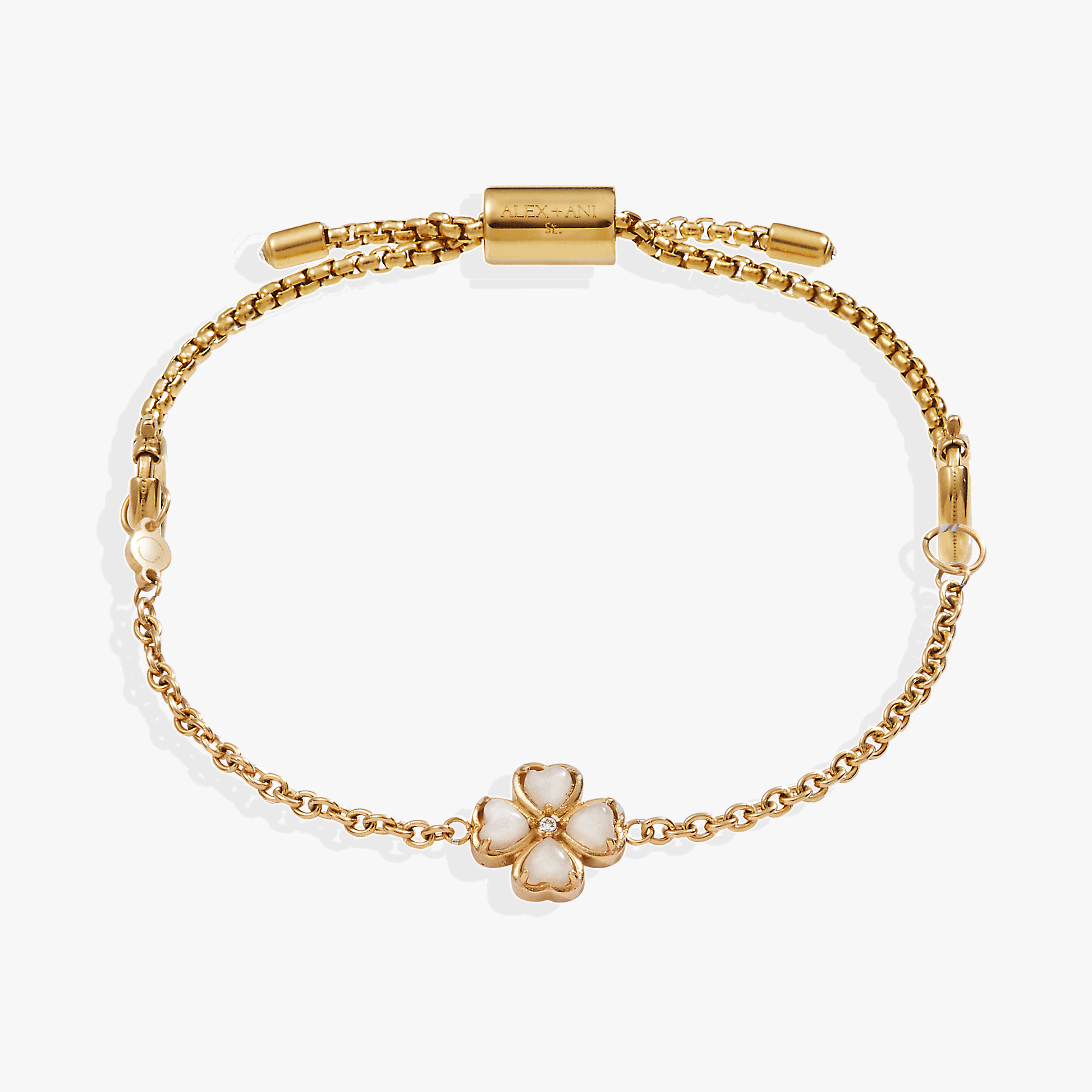 Four-Leaf Clover Stranded™ Bracelet Set Stainless Steel Gold