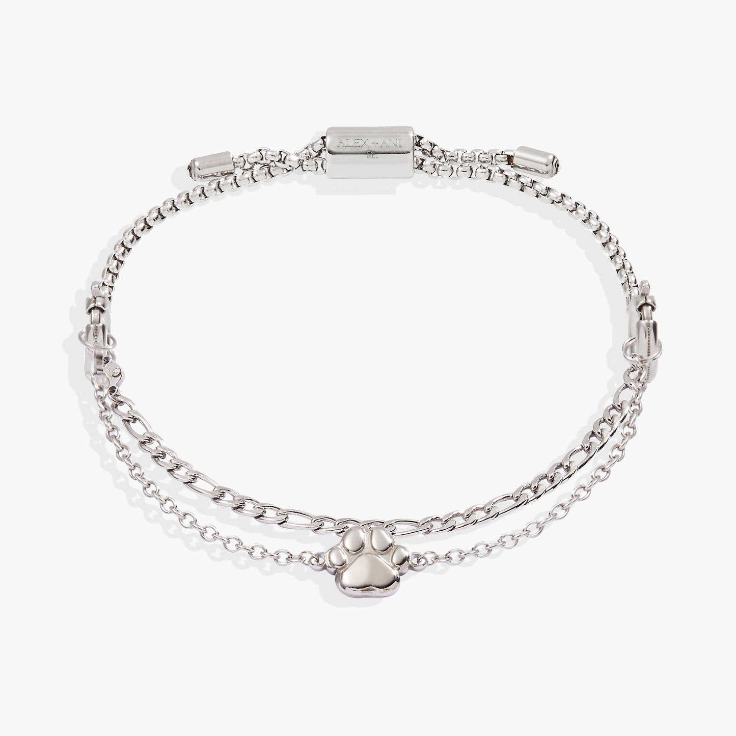 Paw Print Stranded™ Bracelet Set Stainless Steel Silver