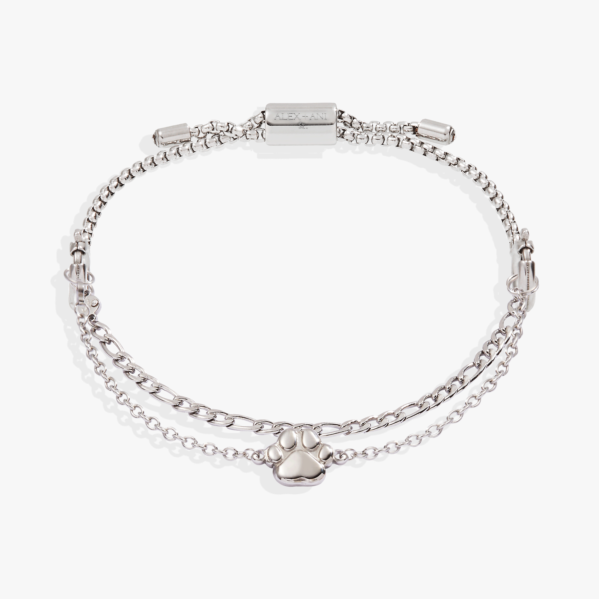 Paw Print Stranded™ Bracelet Set Stainless Steel Silver