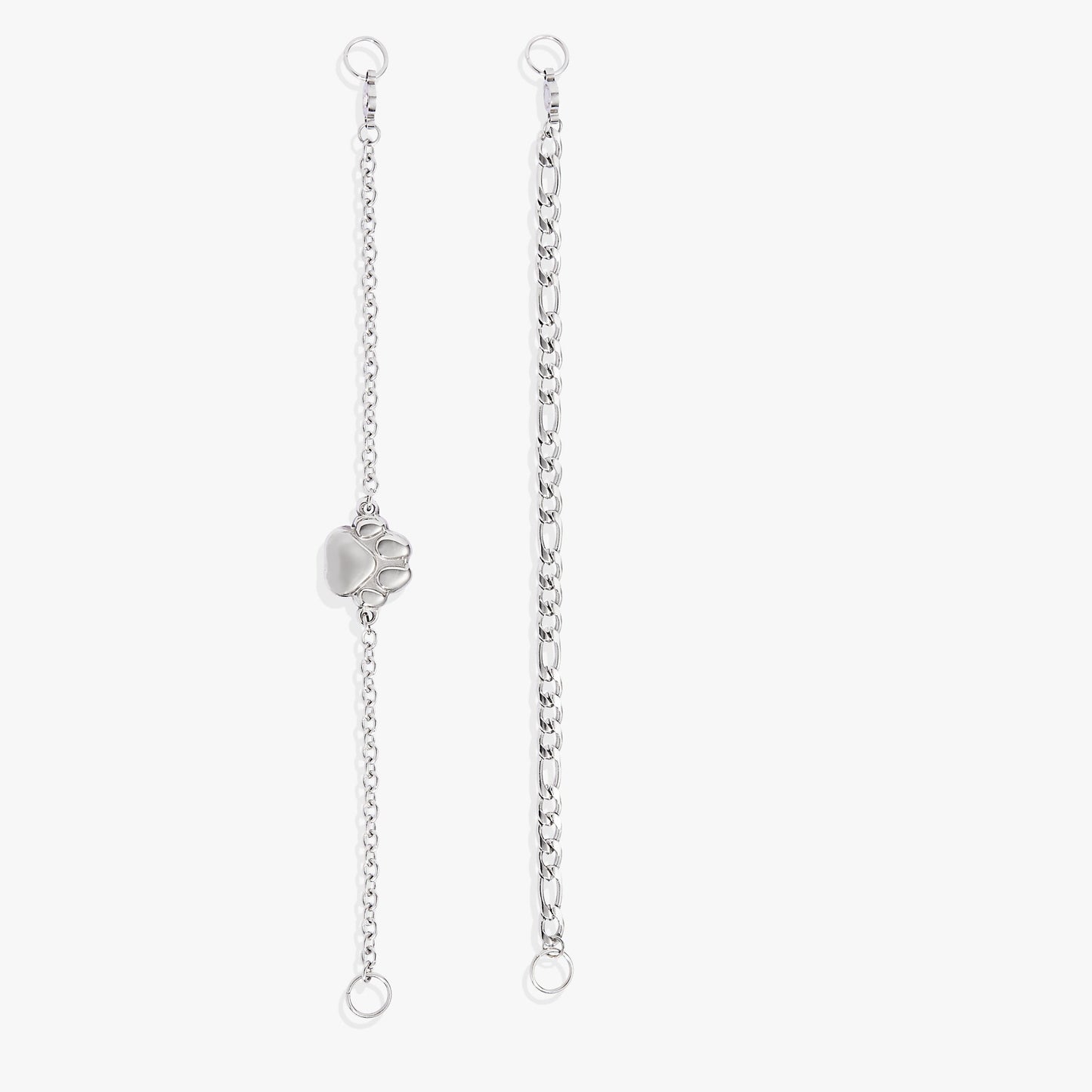 Paw Print Stranded™ Bracelet Set Stainless Steel Silver