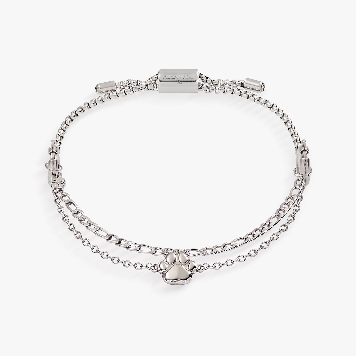 Paw Print Stranded™ Bracelet Set Stainless Steel Silver