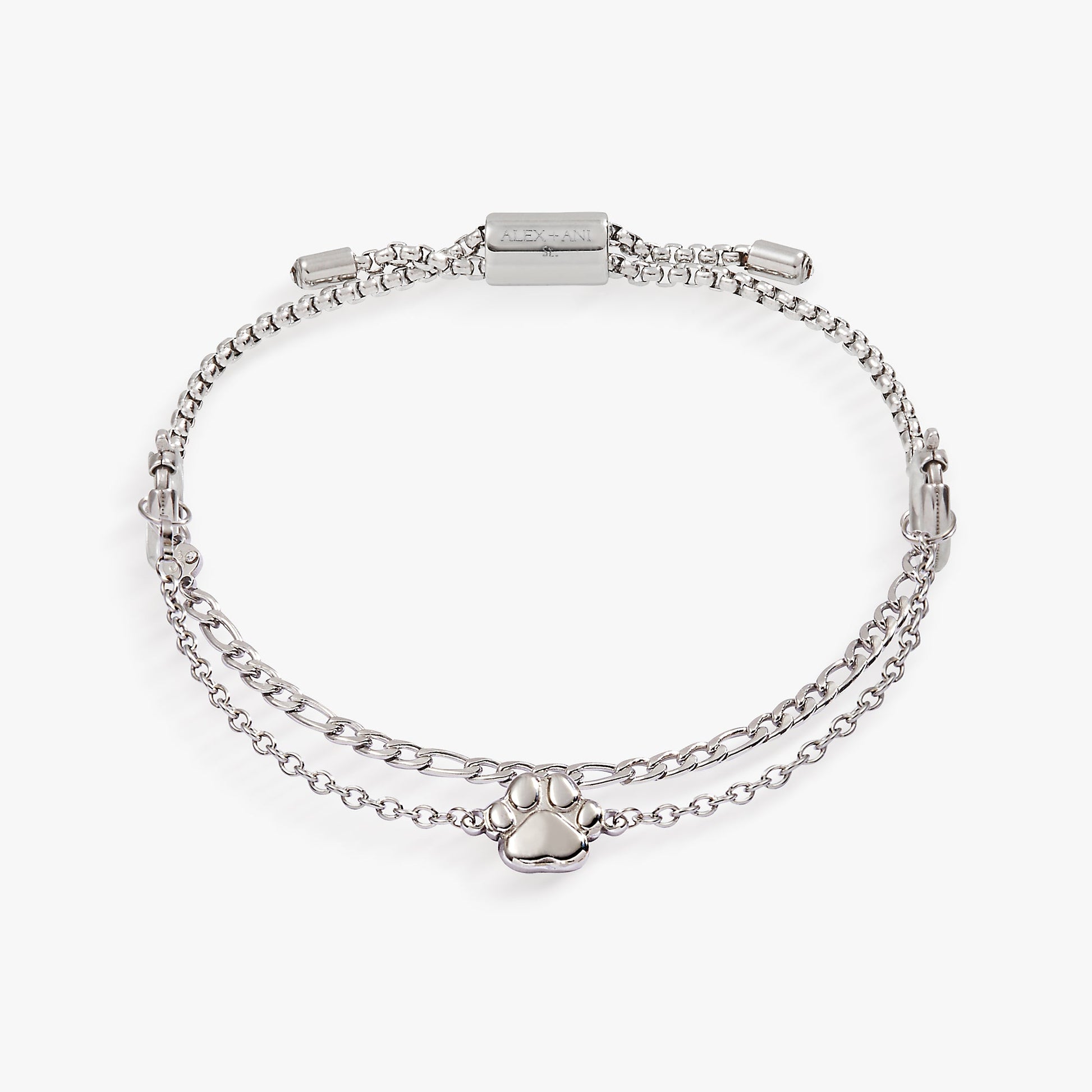 Paw Print Stranded™ Bracelet Set Stainless Steel Silver