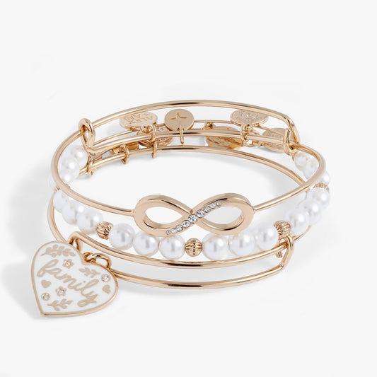 Family Bangle Set of 3 Gold