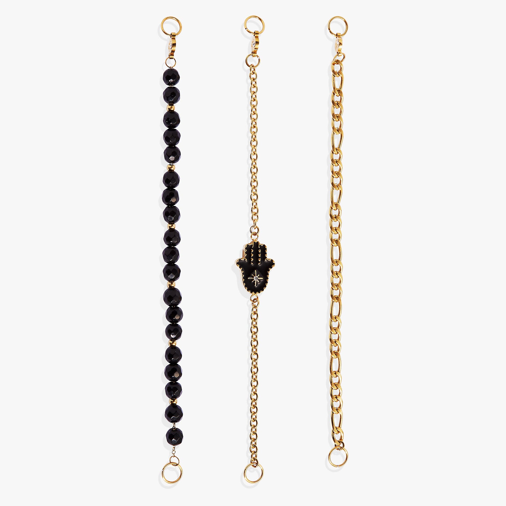 Hamsa Stranded™ Bracelet Set Stainless Steel Gold