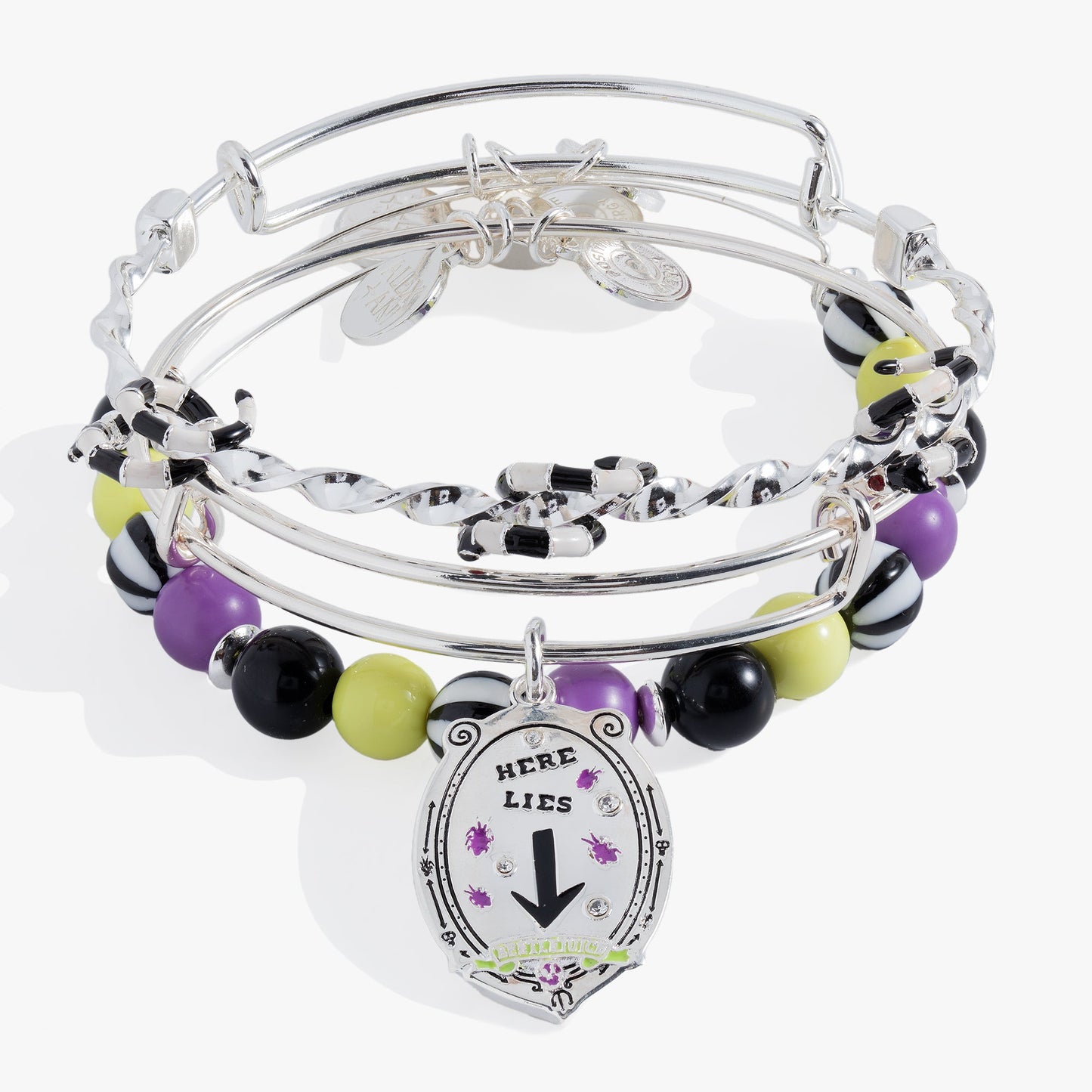 Beetlejuice® Bangle Set of 3 Silver