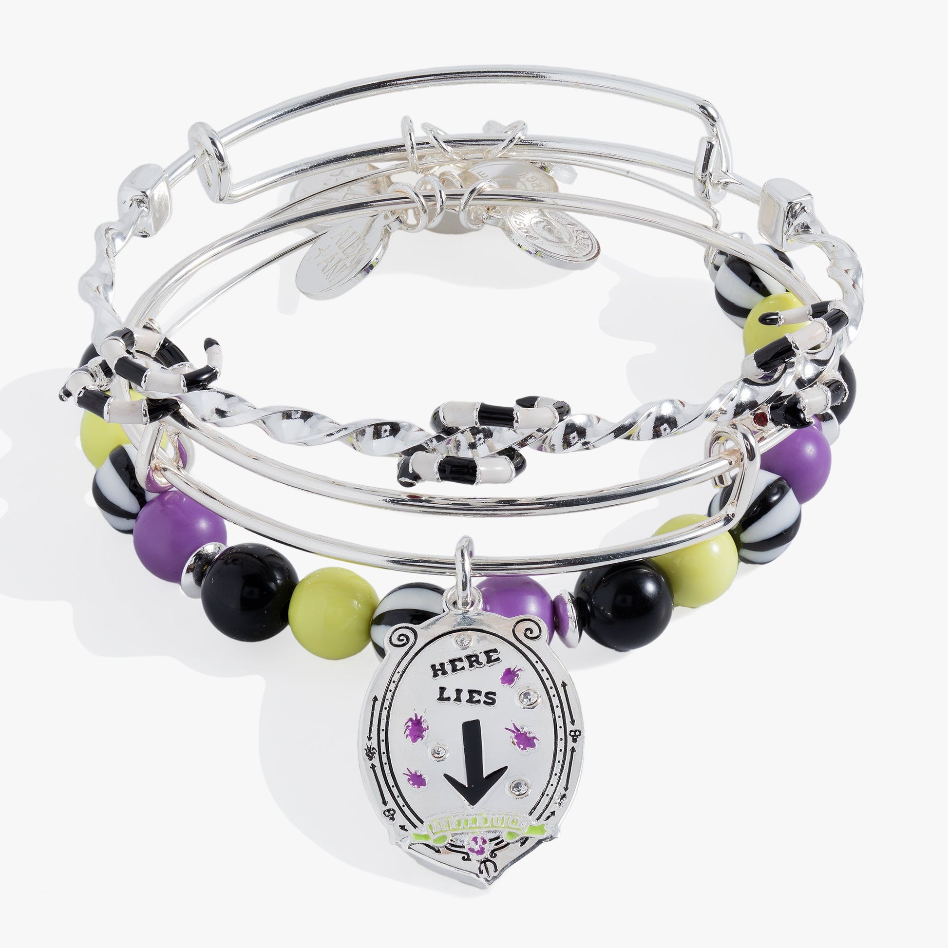 Beetlejuice® Bangle Set of 3 Silver
