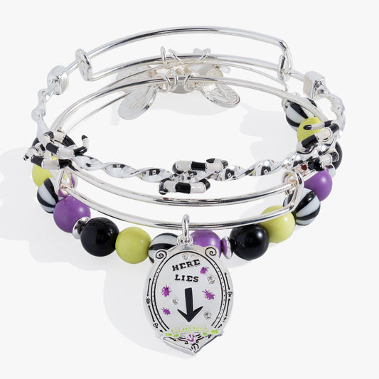 Beetlejuice® Bangle Set of 3 Silver