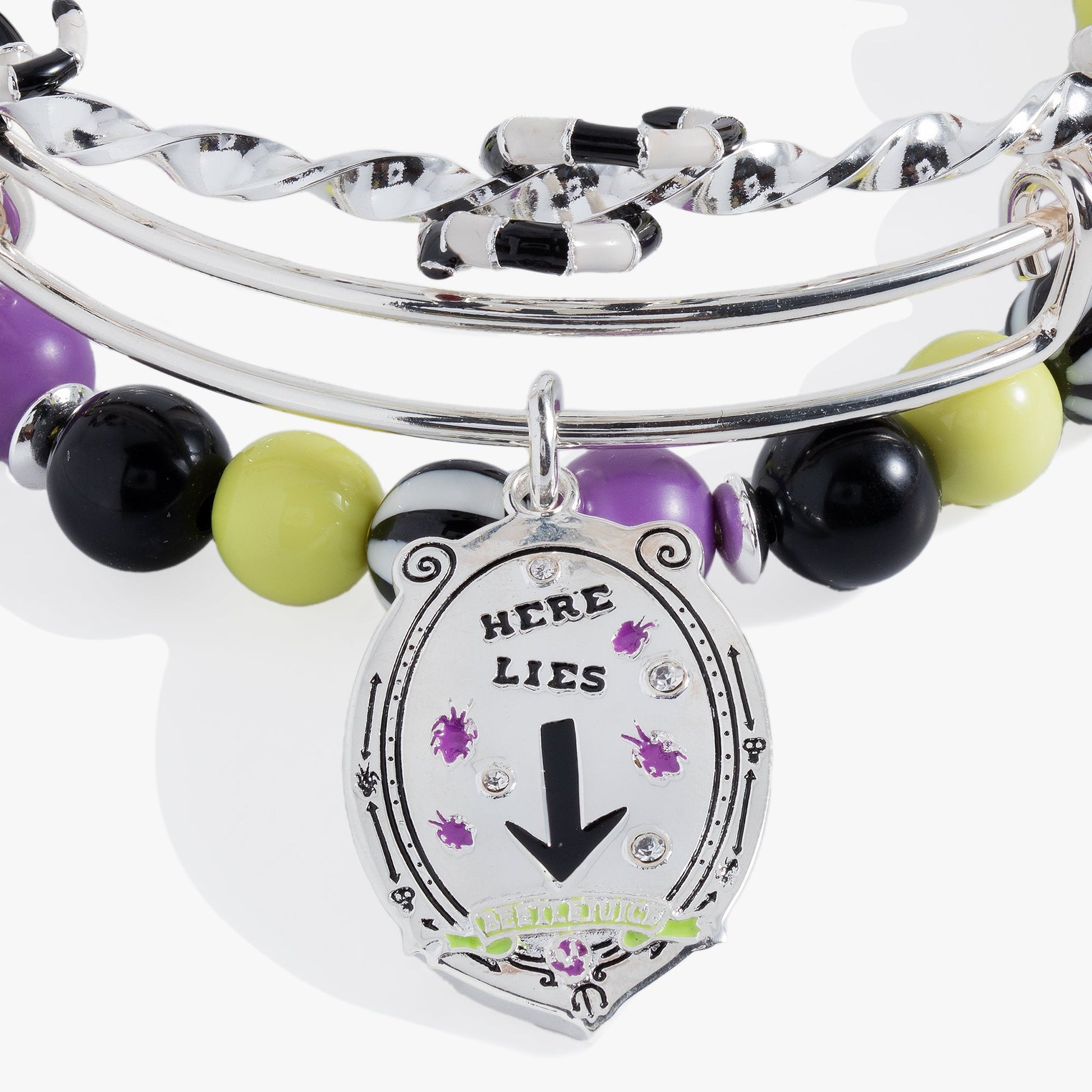 Beetlejuice® Bangle Set of 3 Silver