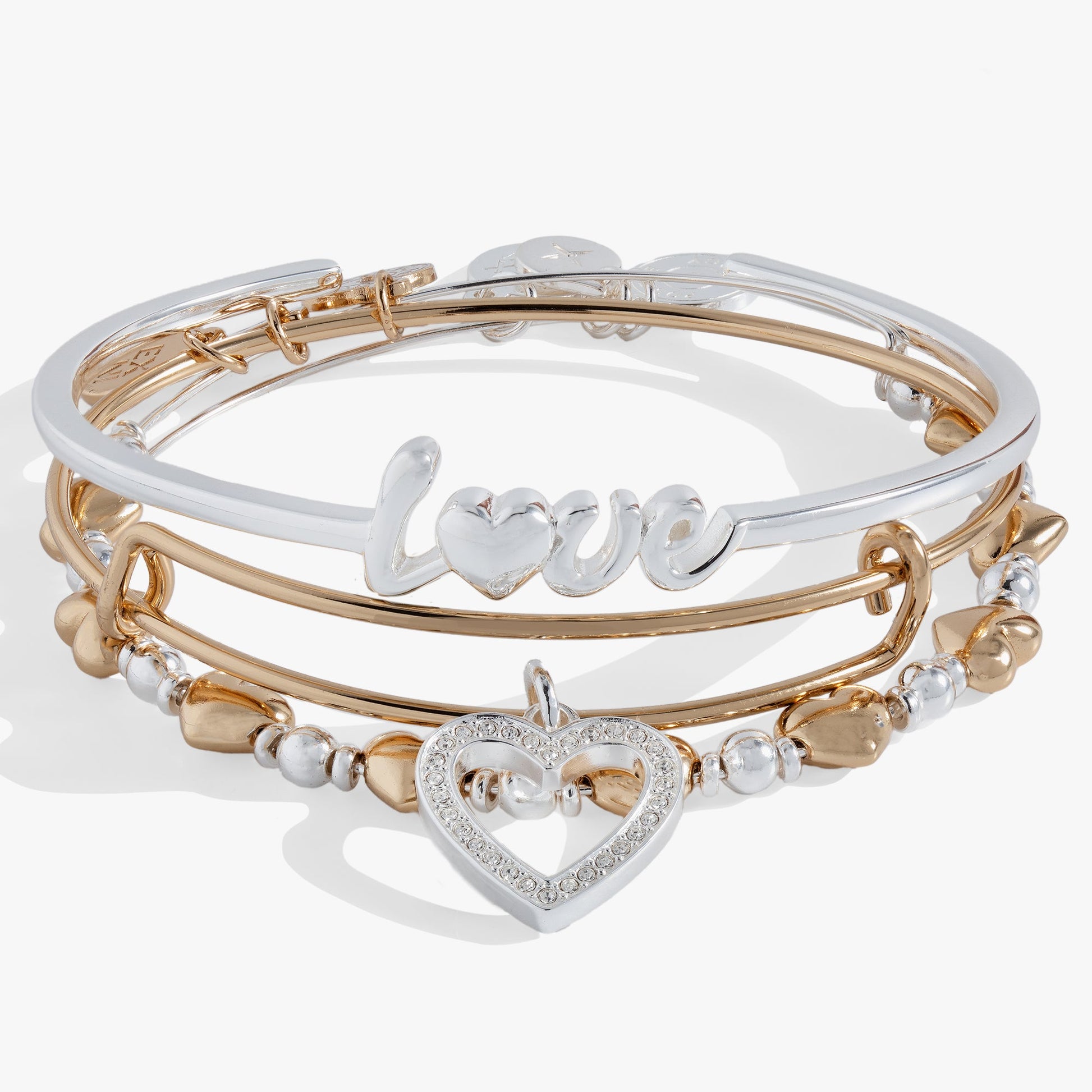 Love Bracelets, Set of 3 Two Tone