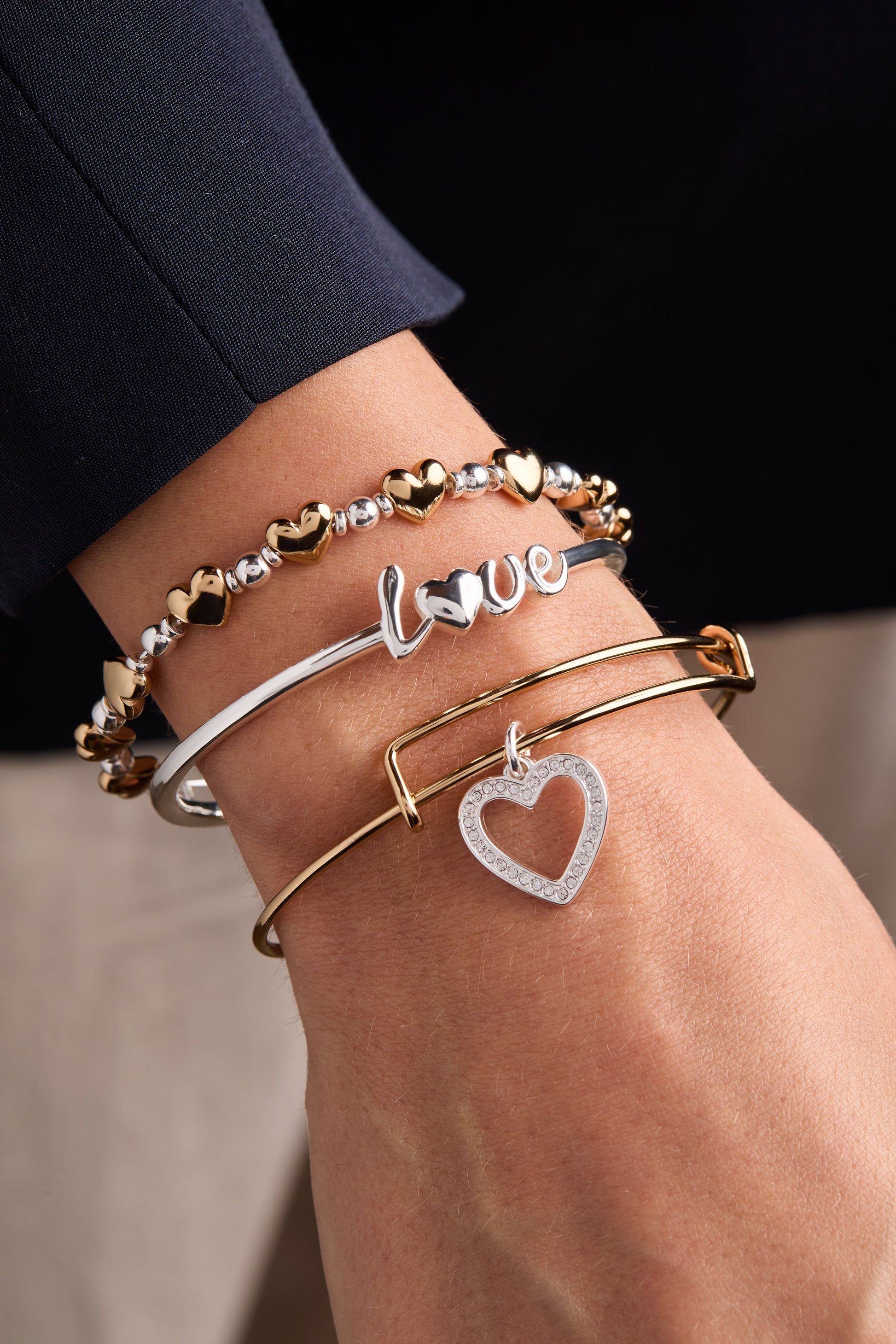Love Bracelets, Set of 3 Two Tone