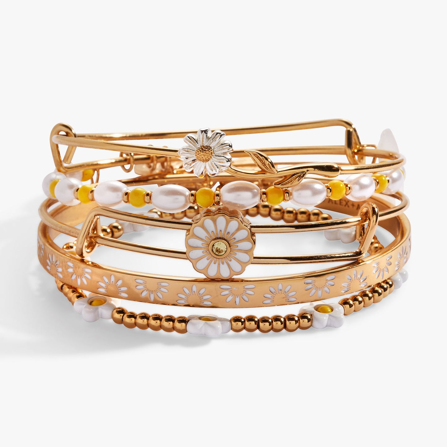 Daisy Bangle set of 5 Gold