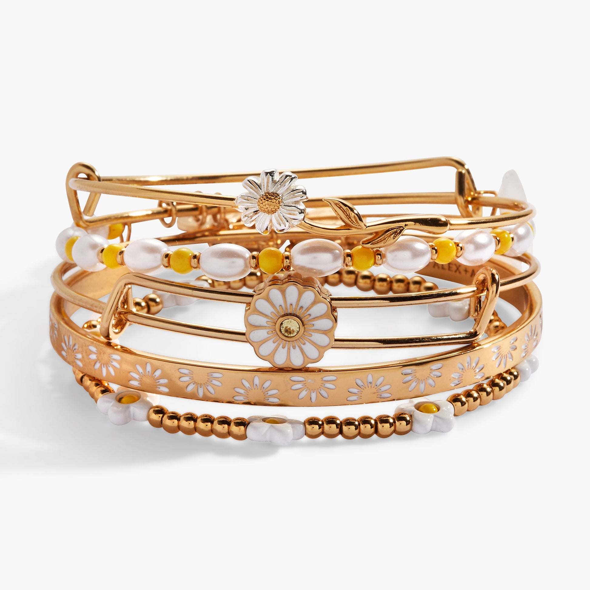 Daisy Bangle set of 5 Gold