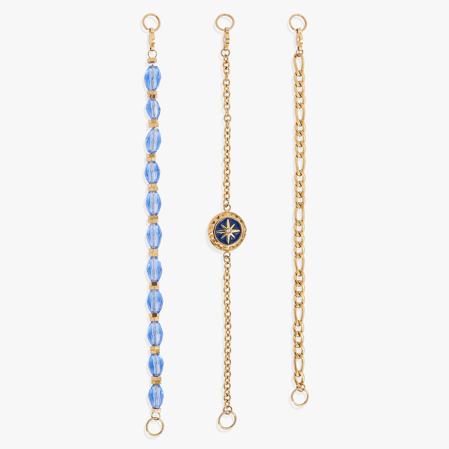 Compass Stranded™ Bracelet Set Stainless Steel Gold