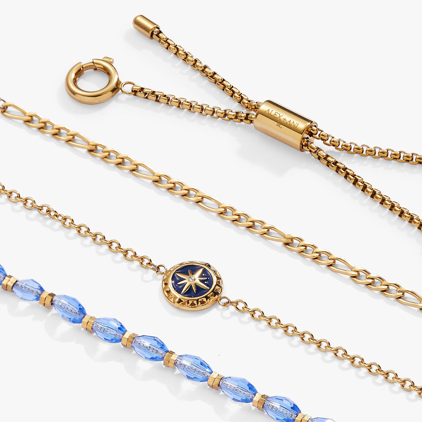 Compass Stranded™ Bracelet Set Stainless Steel Gold