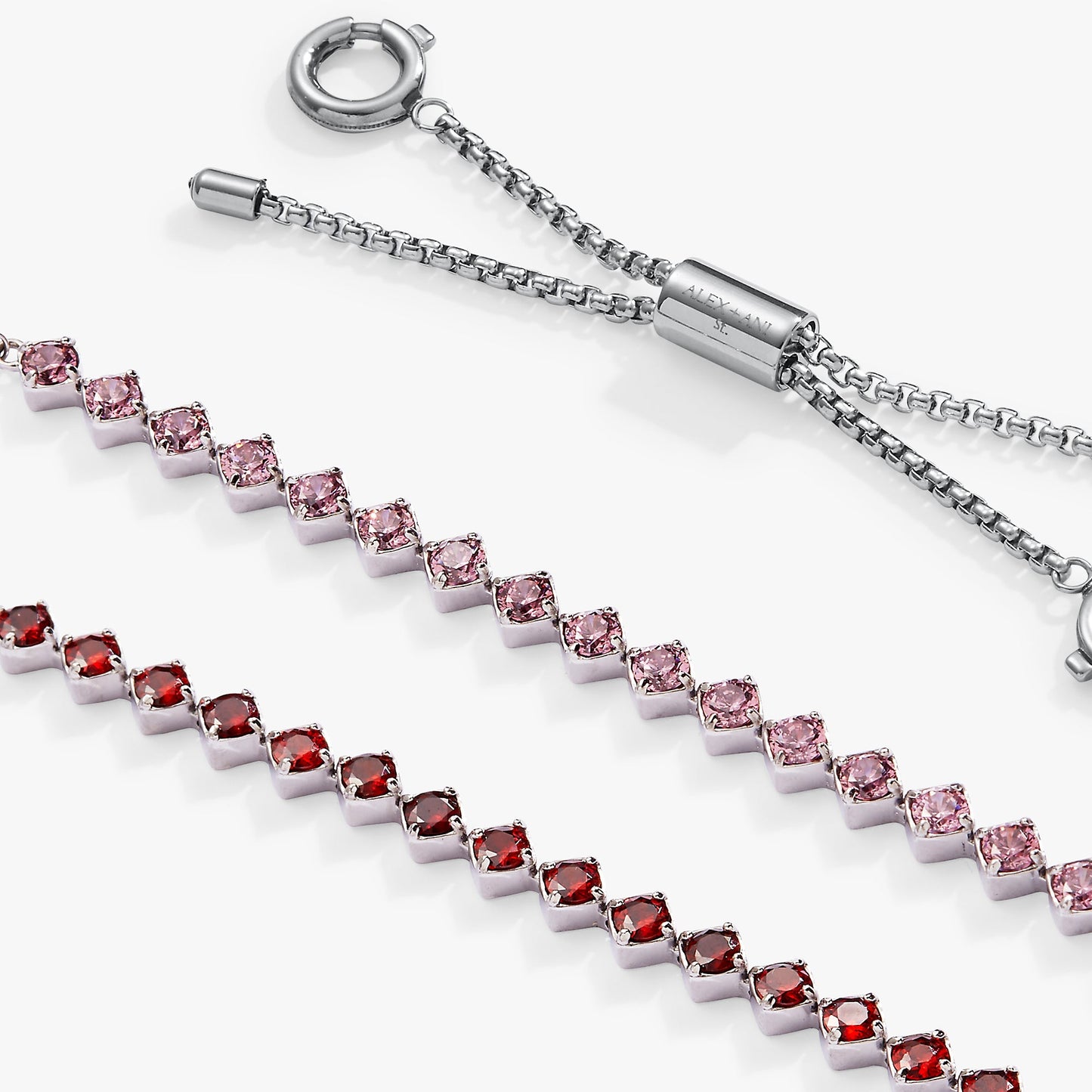 Ruby Luster Stranded™ Bracelet Set Stainless Steel Silver