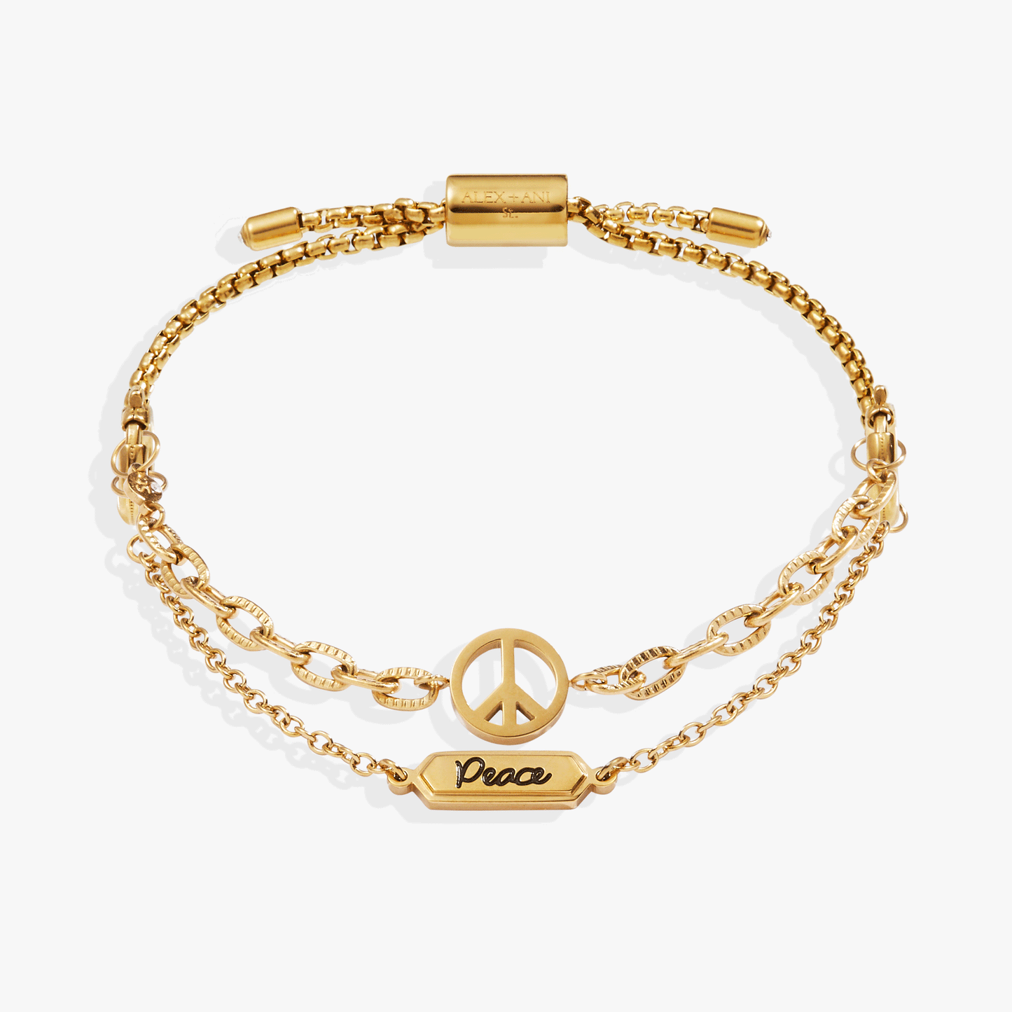 Peace Stranded Bracelet™ Set Stainless Steel Gold