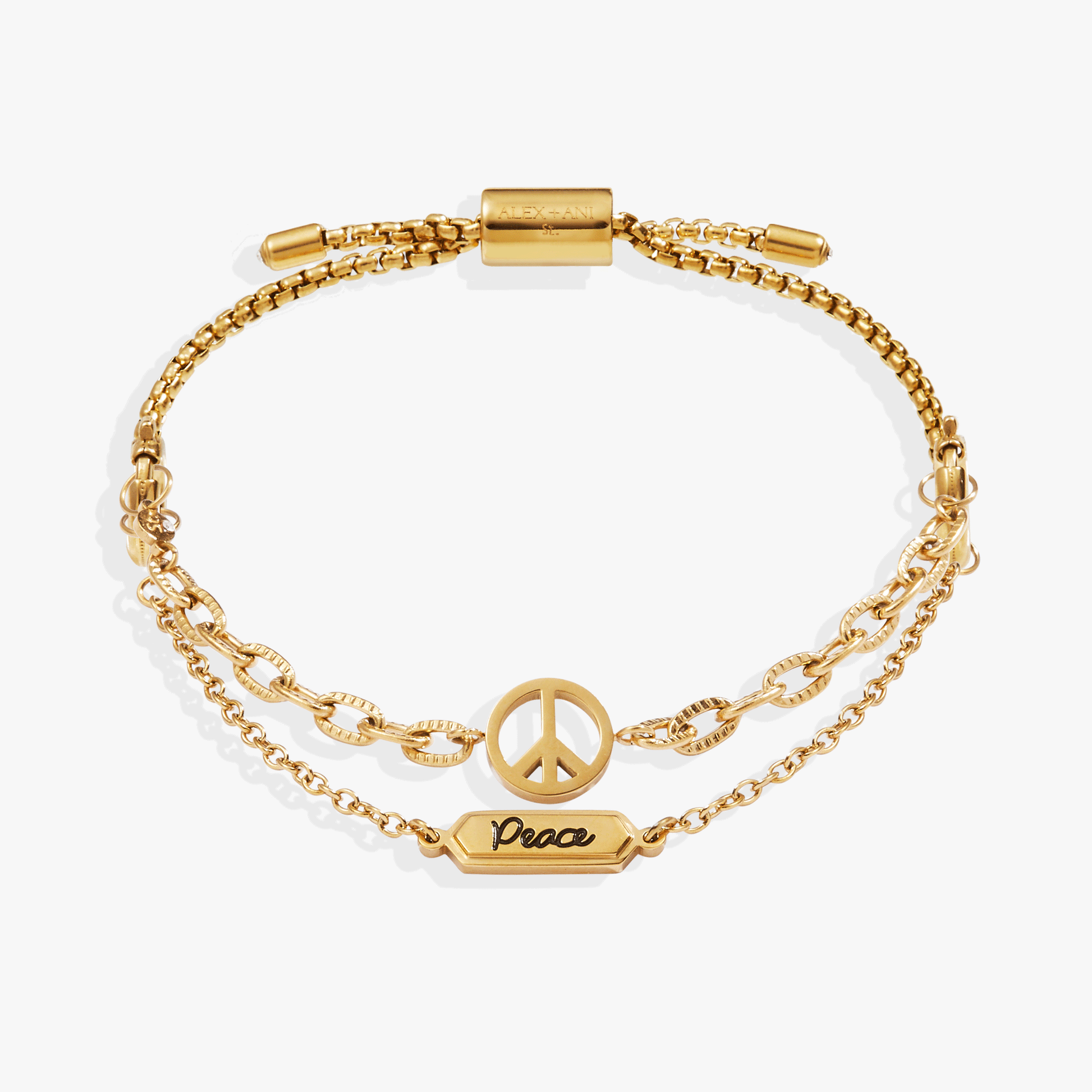 Peace Stranded Bracelet™ Set Stainless Steel Gold