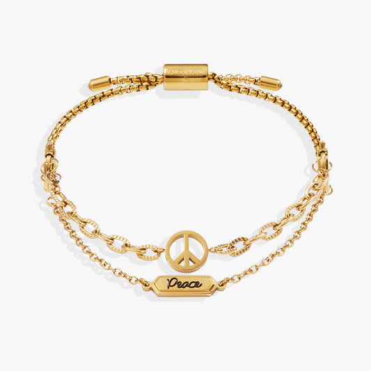 Peace Stranded Bracelet™ Set Stainless Steel Gold