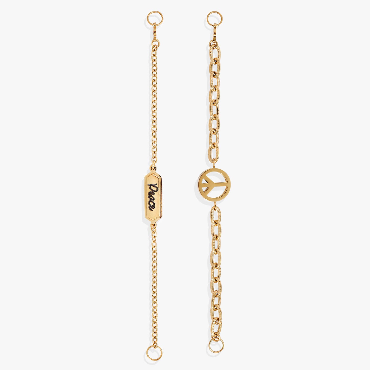 Peace Stranded Bracelet™ Set Stainless Steel Gold
