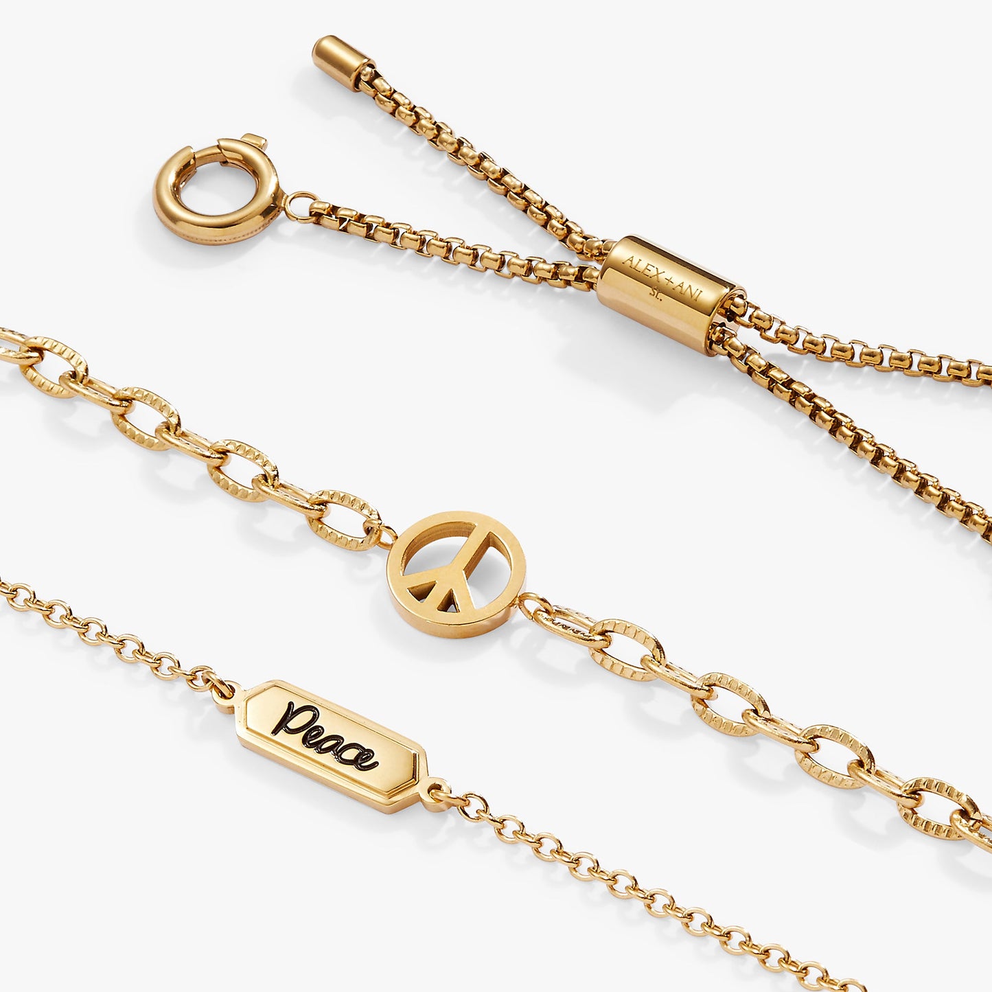 Peace Stranded Bracelet™ Set Stainless Steel Gold